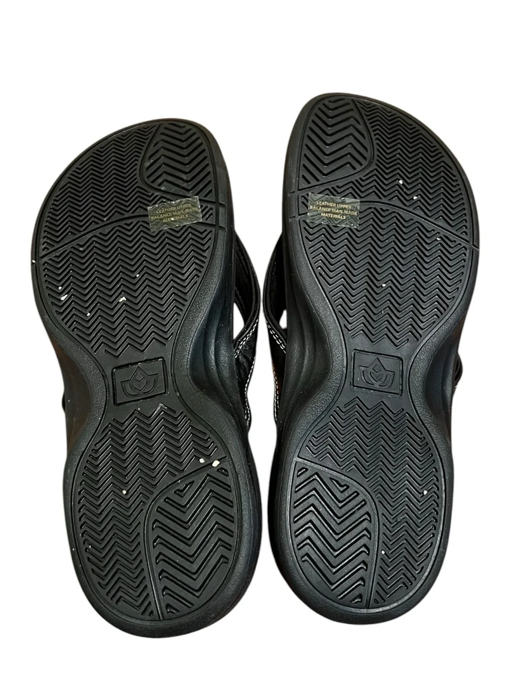 Spenco Women’s Size 8D Ava Orthotic Sandals Black Adjustable Leather Thong